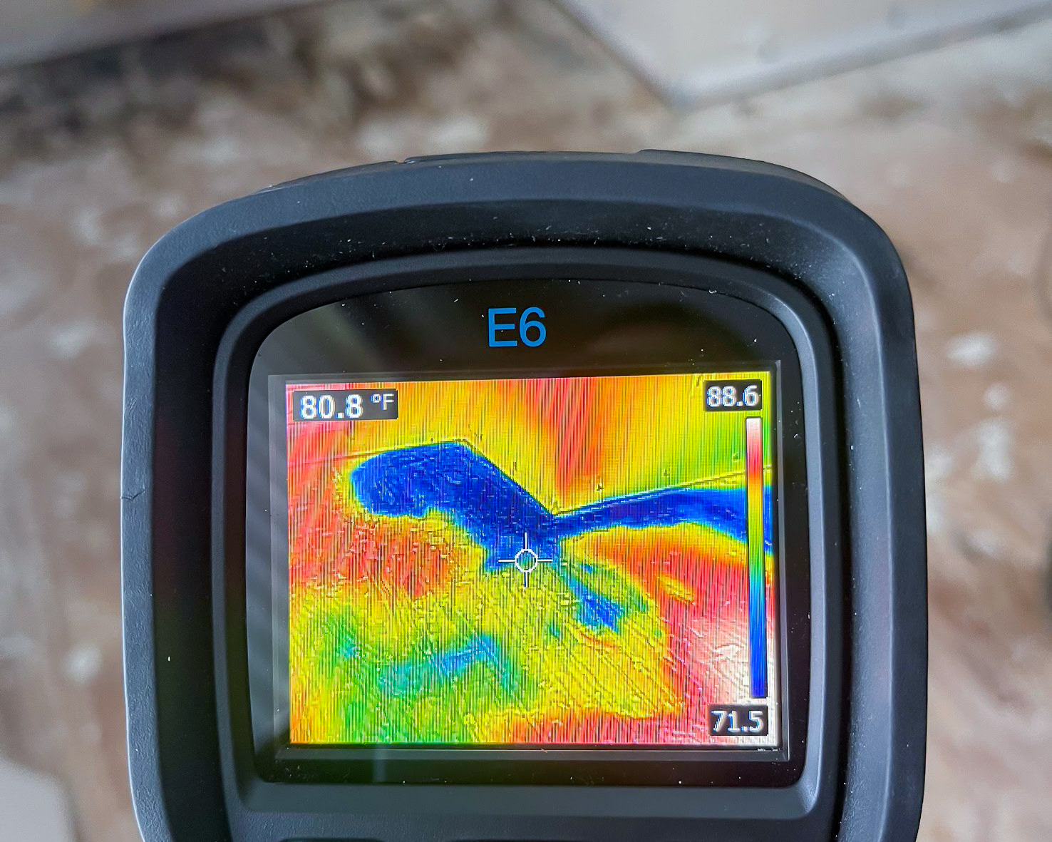Thermal camera detecting hidden moisture
